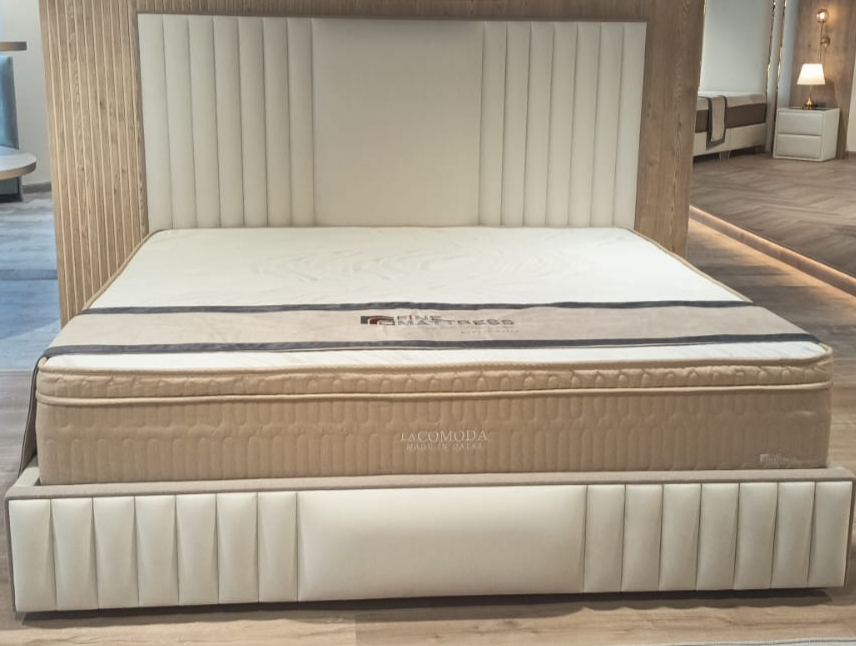 CNC Bed, Beige, 200 × 200 cm