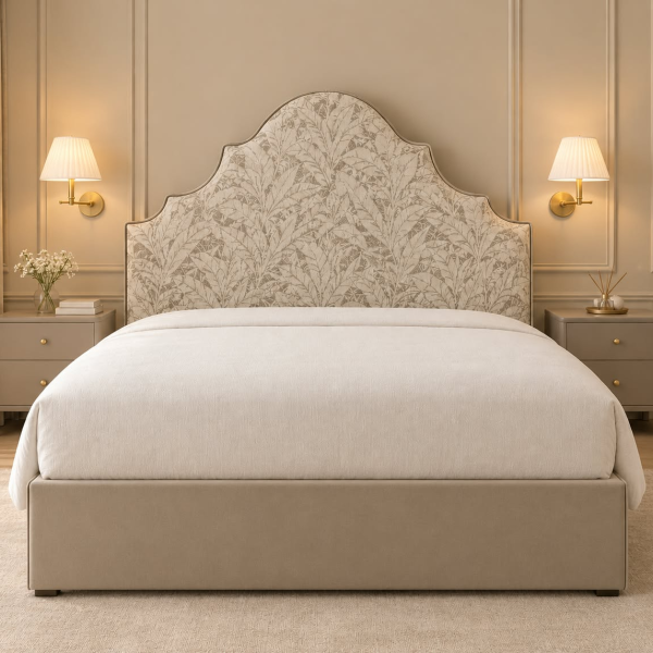 سرير فندقي فاخر بتصميم مشجّر – 180×200 سم